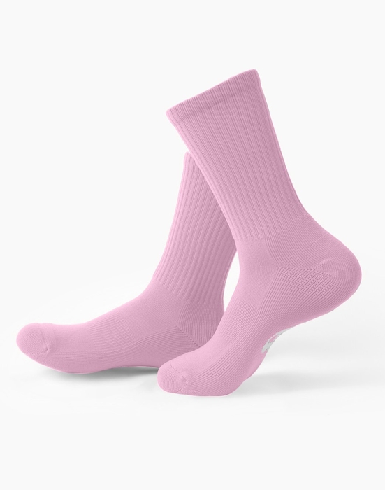 1552 Sport Ribbed Crew Socks Light Pink